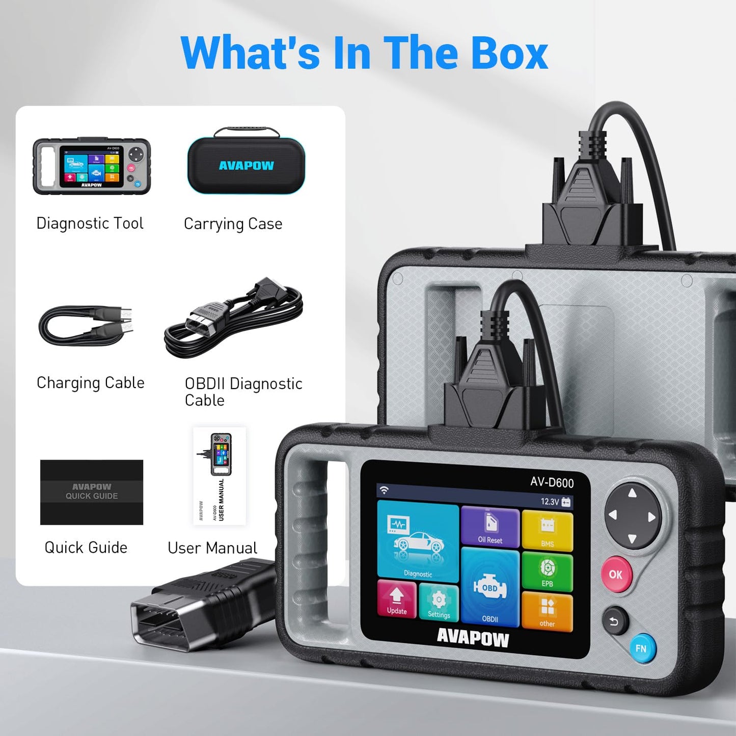 OBD2 Diagnostic Scanner – Engine Transmission ABS SRS – All Systems Code Reader – Oil EPB Reset – Auto VIN – Battery Match – WiFi Update – 7000+ Vehicles
