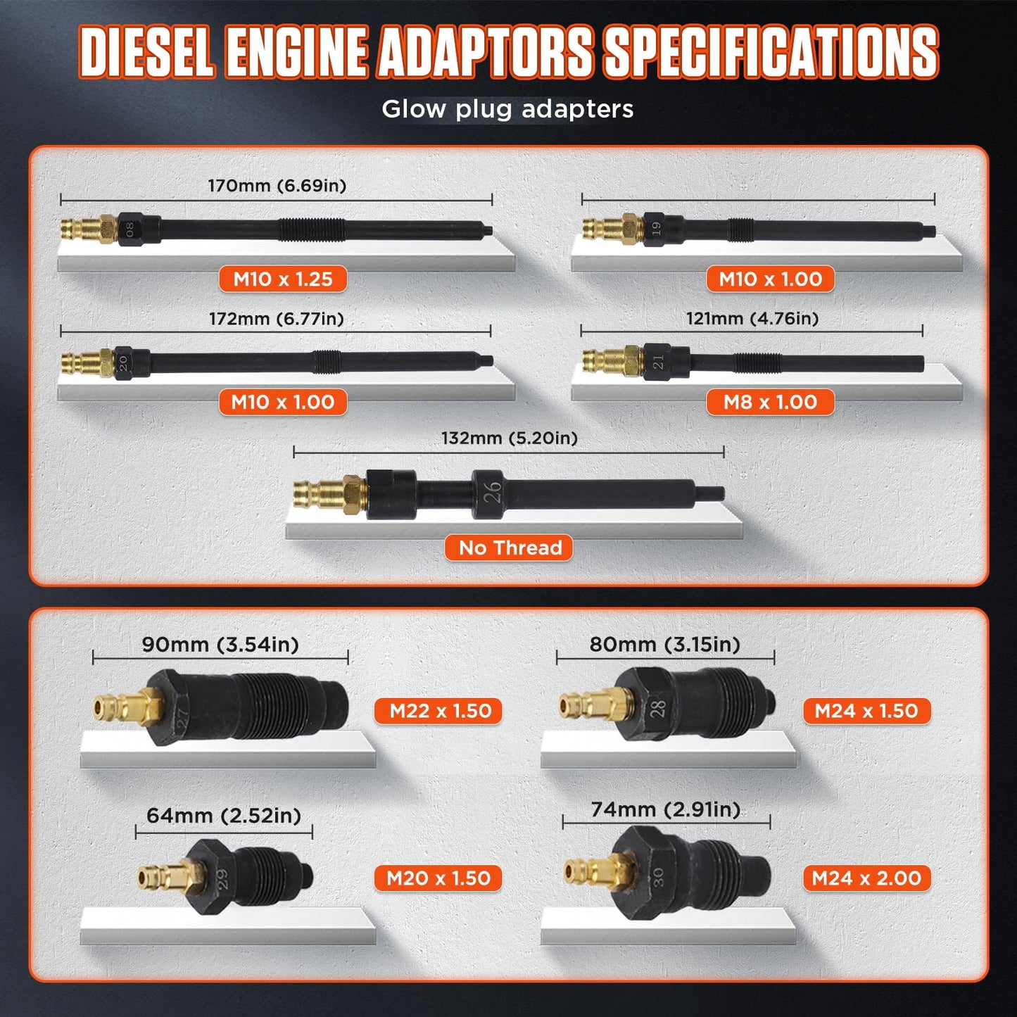 Engine Compression Tester Kit – 46PCS Petrol & Diesel Cylinder Leak Down Test Kit – Dual Gauge Compression & Leakage Diagnostic Tool – Automotive Engine Compression Gauge Set – HDI TDCi Compatible