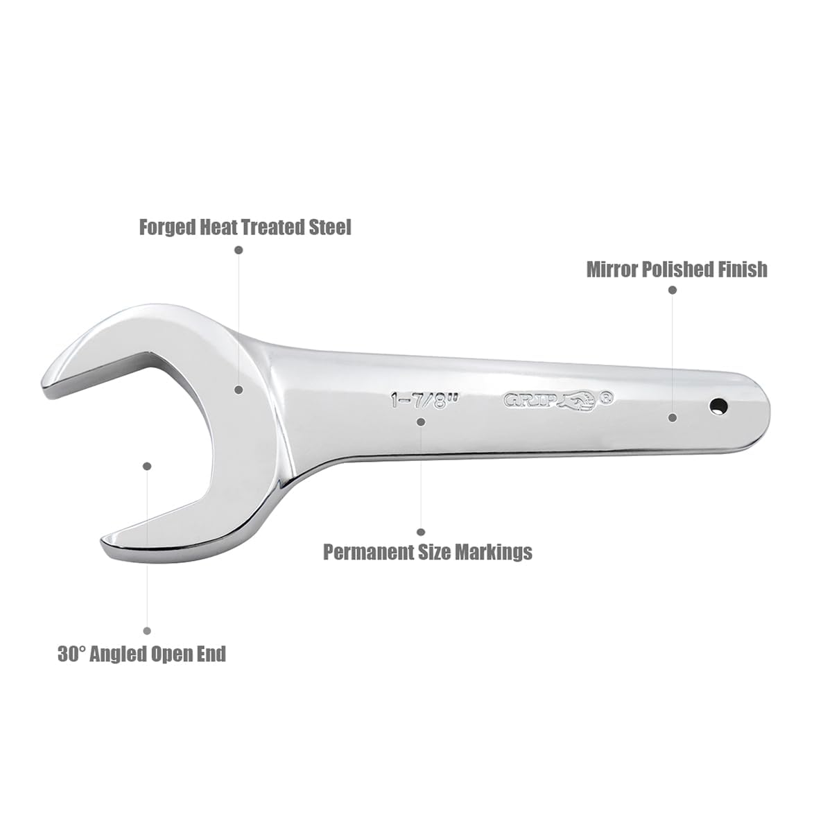Jumbo Service Wrench Set – 21PCS SAE – 3/4"–2" – Chrome Vanadium Steel – Chrome Plated – Heavy Duty Wrenches – Storage Pouch
