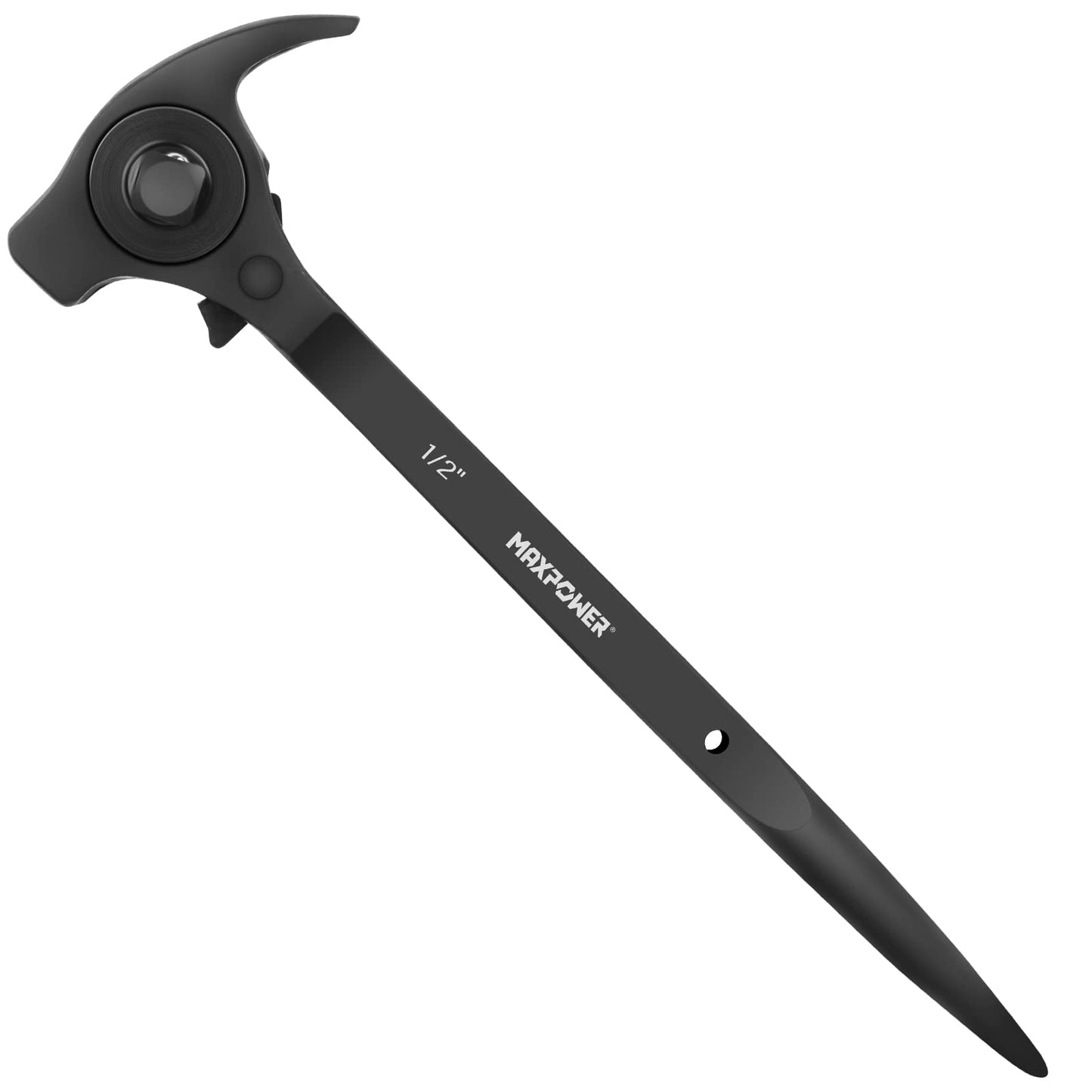 Scaffold Ratchet Wrench – 1/2" & 3/8" Drive – Podger Spanner – Multi-Function Pry Bar & Hammer Tool – Heavy Duty Construction Tool
