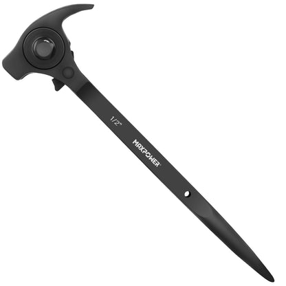 Scaffold Ratchet Wrench – 1/2" & 3/8" Drive – Podger Spanner – Multi-Function Pry Bar & Hammer Tool – Heavy Duty Construction Tool