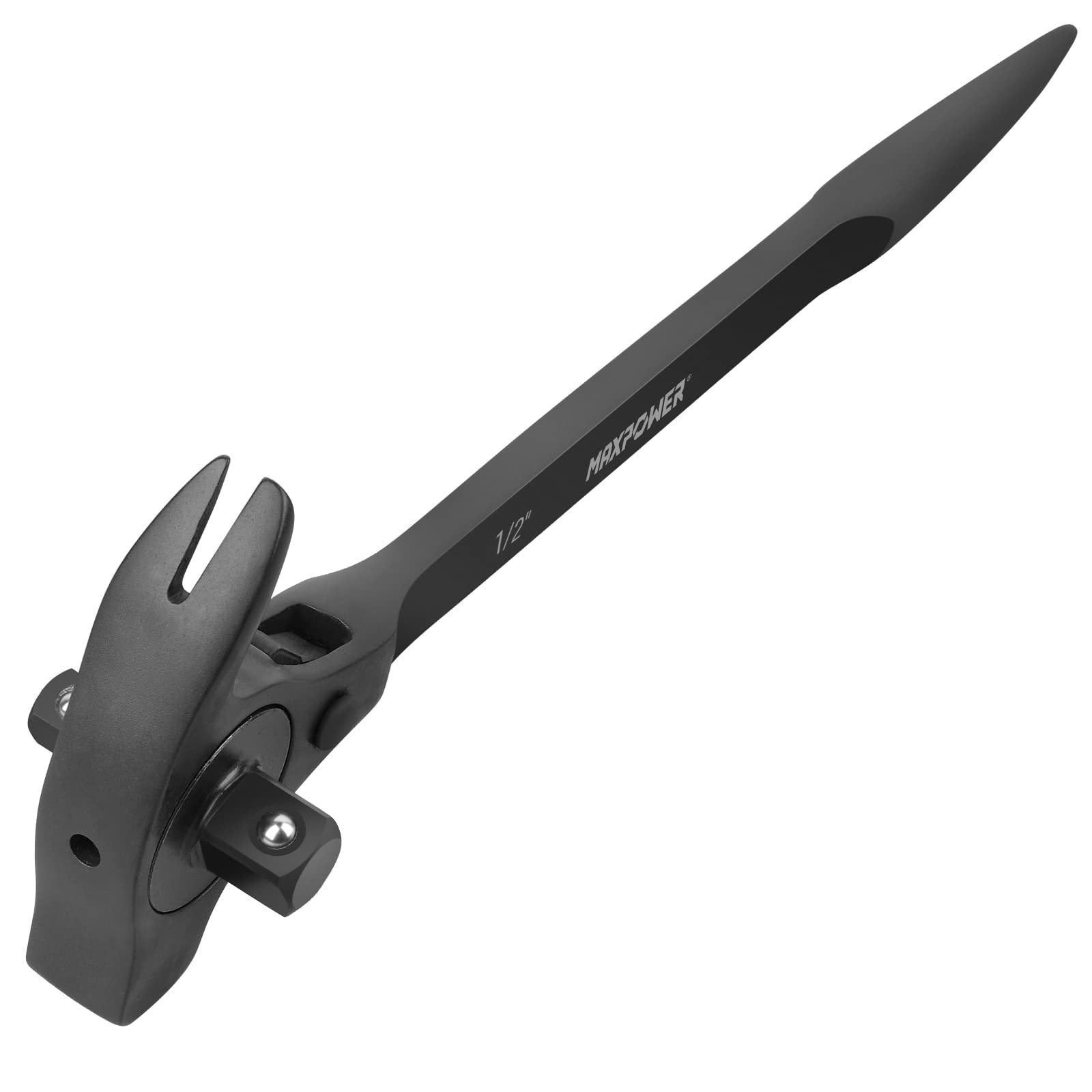 Scaffold Ratchet Wrench – 1/2" & 3/8" Drive – Podger Spanner – Multi-Function Pry Bar & Hammer Tool – Heavy Duty Construction Tool