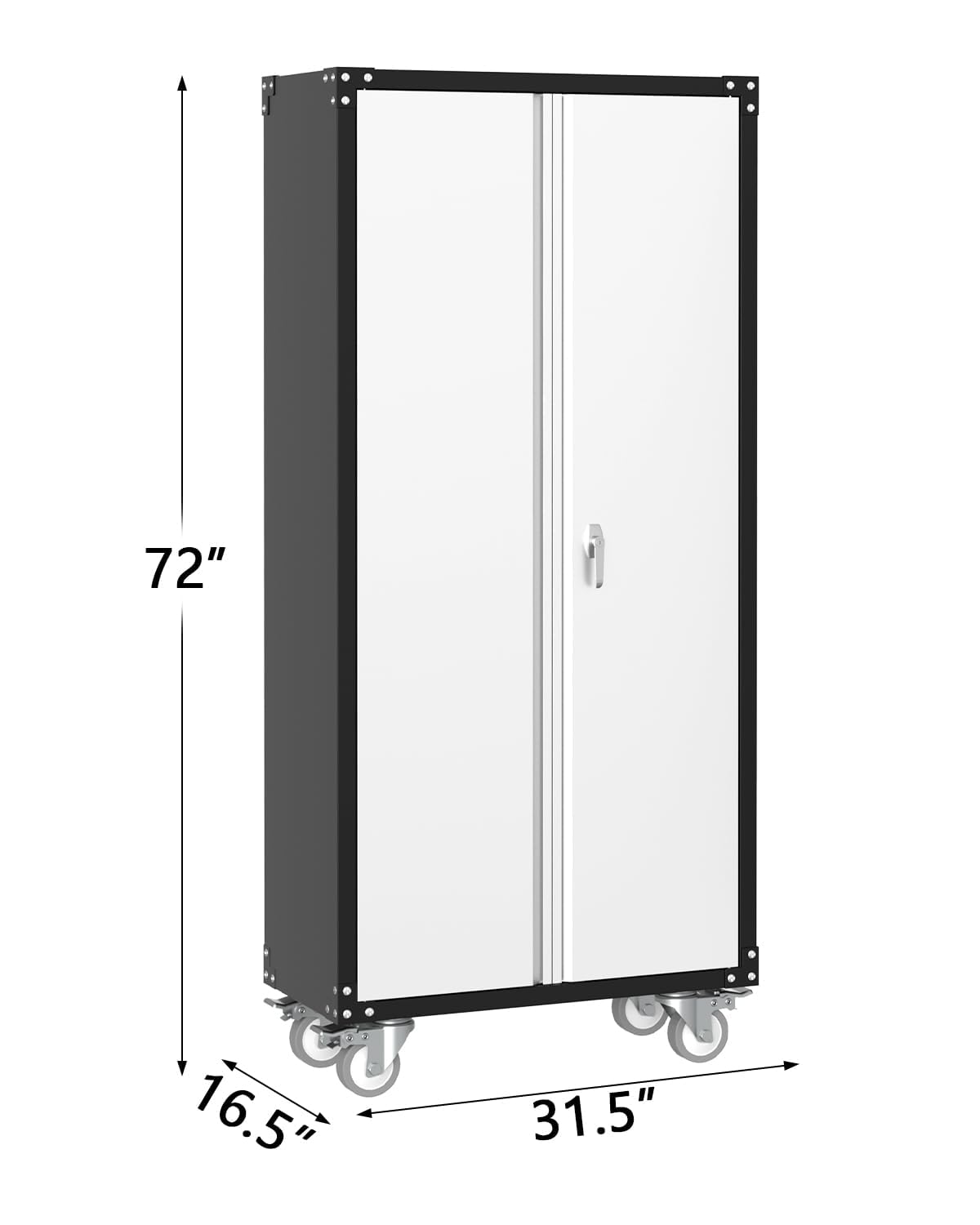 Rolling Tool Cabinet – 72" Heavy Duty Steel Storage – Lockable Wheels – Adjustable Shelves – Pegboard Organizer – Garage Workshop Tool Cabinet