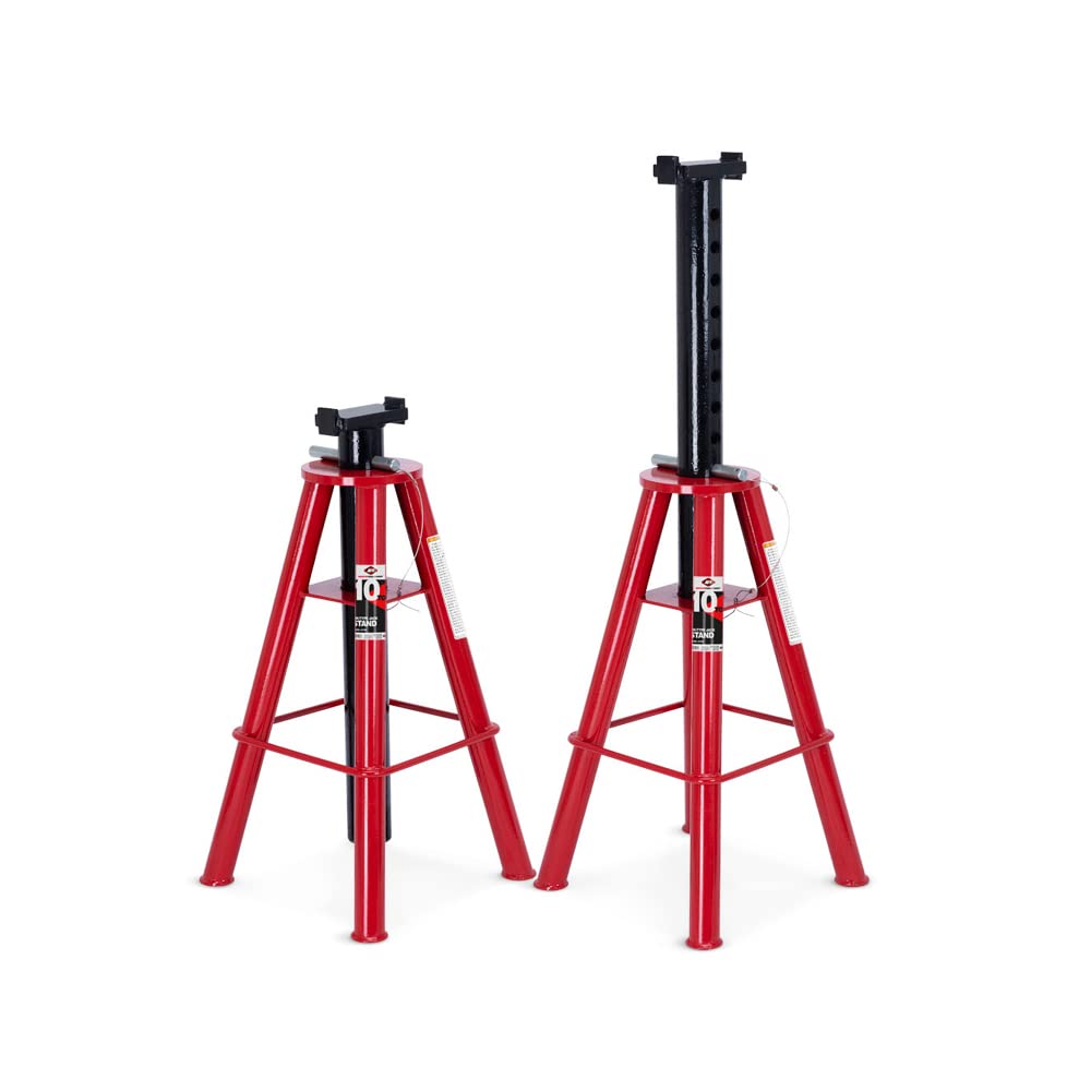 Jack Stands – 10 Ton Heavy Duty Pair – Adjustable Support Stands – Truck & Equipment Safety Stand – Garage & Workshop Lift Stand