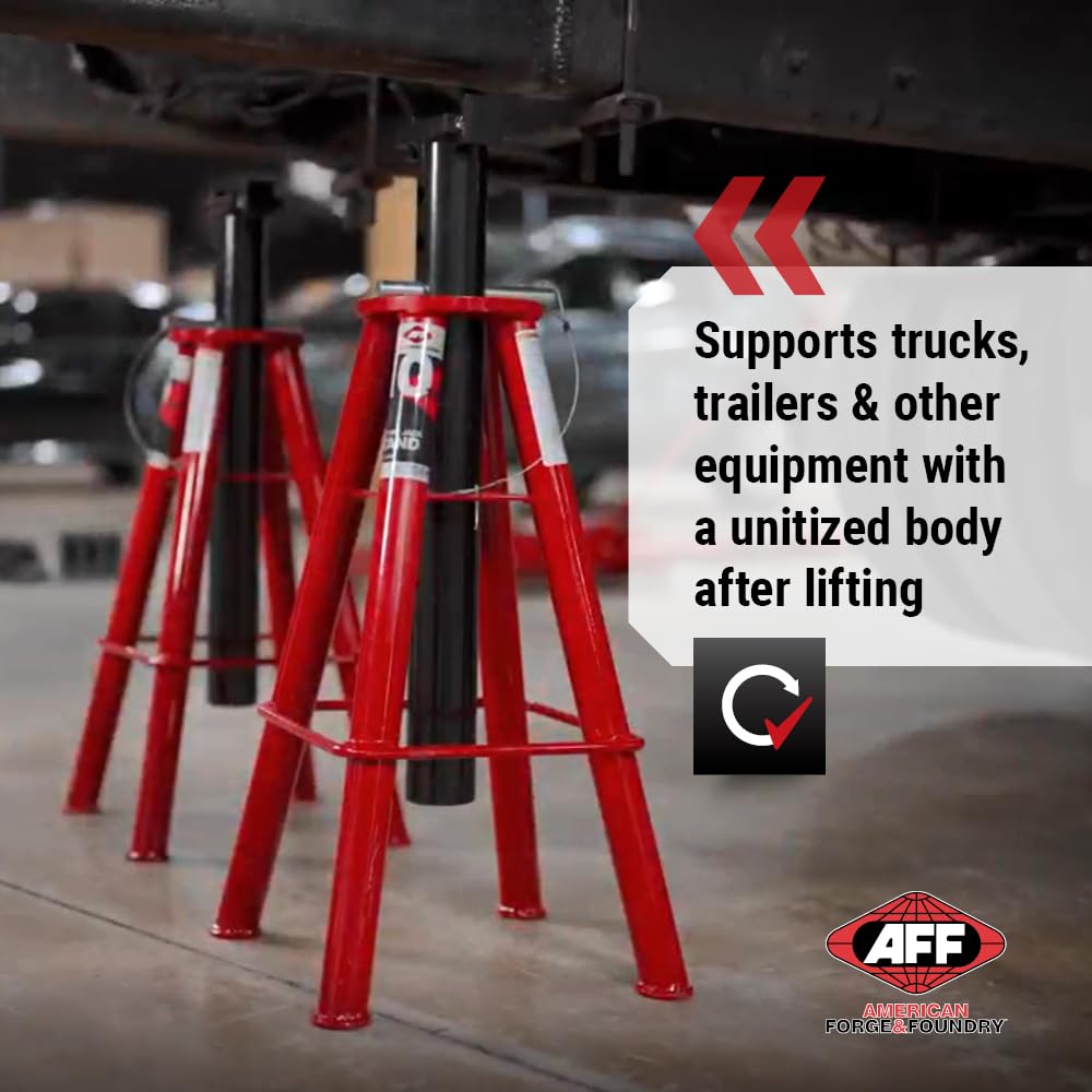 Jack Stands – 10 Ton Heavy Duty Pair – Adjustable Support Stands – Truck & Equipment Safety Stand – Garage & Workshop Lift Stand