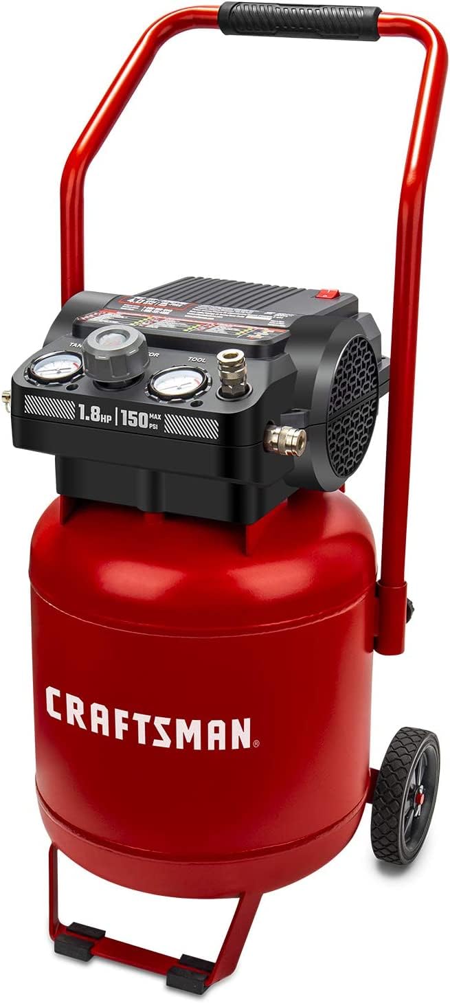 Air Compressor – 10 Gallon – 150 PSI Max – 1.8 HP – Oil-Free Portable Compressor – 4 CFM @ 90 PSI – 120V – Garage & Auto Repair Tool