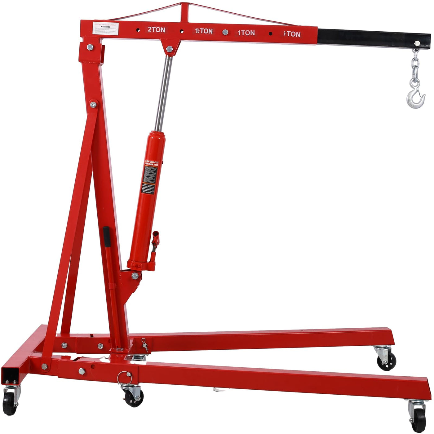 Engine Hoist – Heavy Duty Steel – Hydraulic Cylinder Lift – Automotive Garage Shop Crane – Engine Removal & Repair Tool