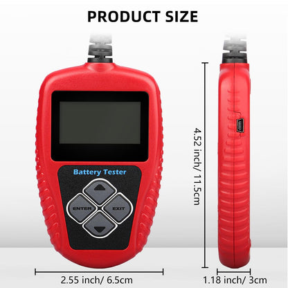 Car Battery Tester – 12V Digital Battery Load Tester – Alternator Starter Charging Cranking Analyzer – 100-2000CCA – Automotive Diagnostic Tool – Car Truck Boat RV Marine