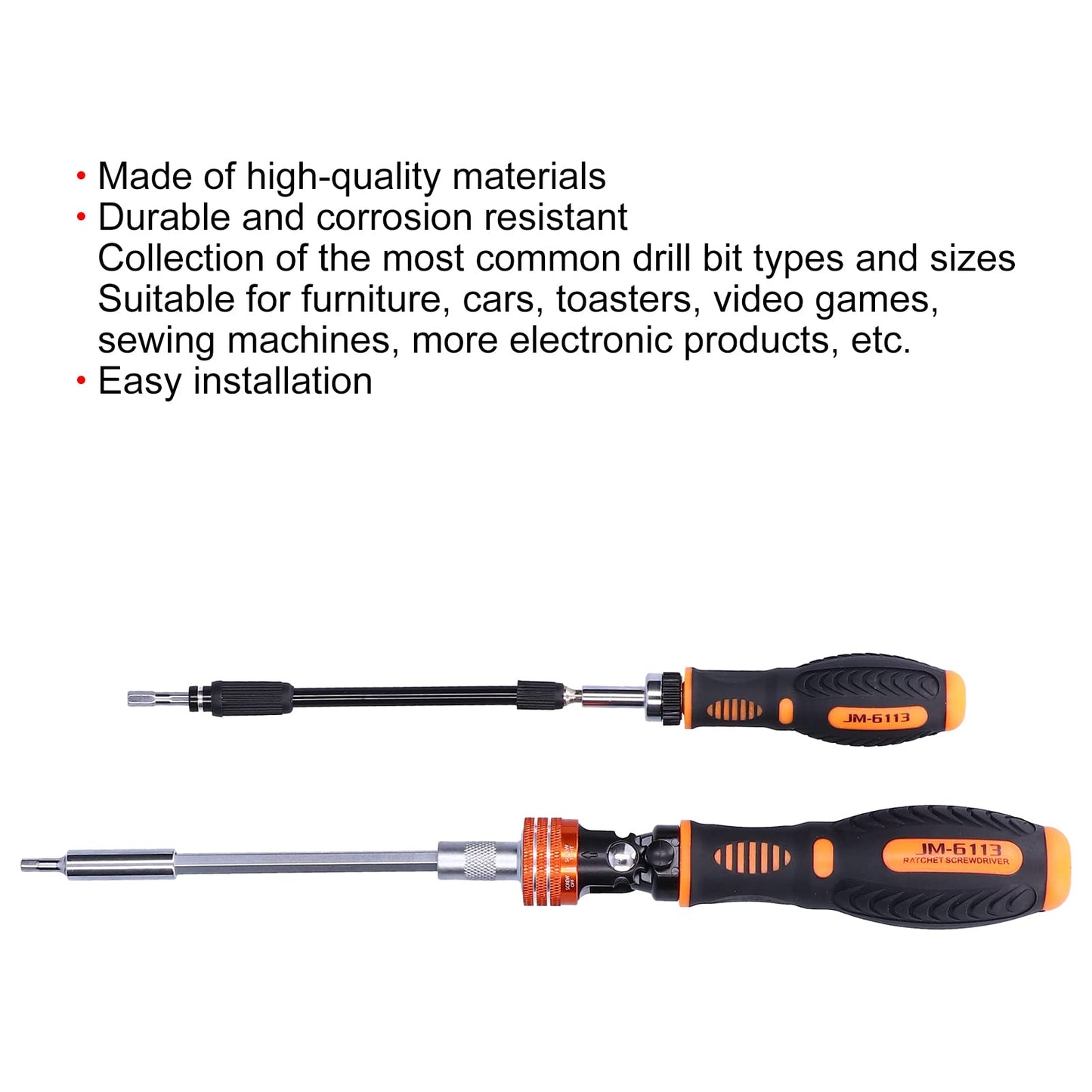 Screwdriver Bit Set – 73-in-1 Ratchet Kit – Chrome Vanadium Steel – Hardware Repair Tool Box – Furniture & Electronics Repair Kit