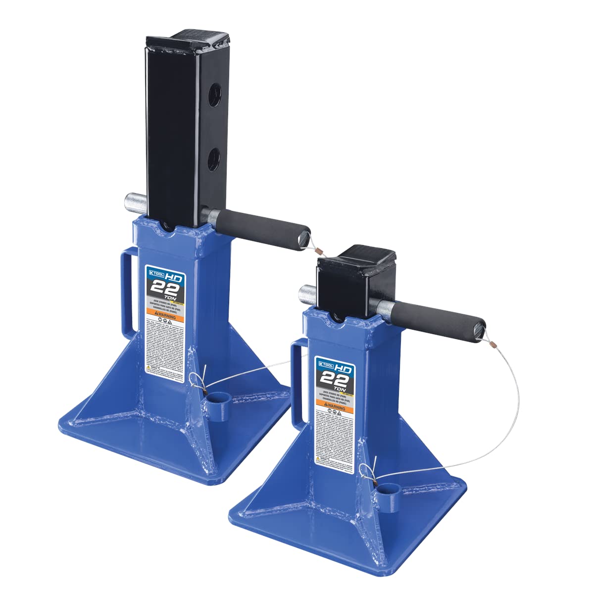 Jack Stands – 22 Ton Heavy Duty Pair – Pin Style Adjustable Stand – V Saddle Steel Frame – 11.8–19.7" Lift Range – Garage & Shop Support Stand