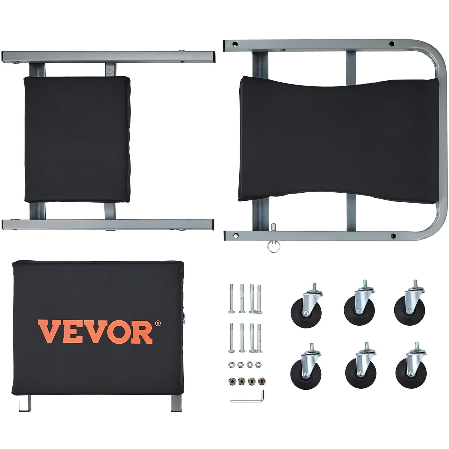 Z Creeper Seat – 2-in-1 Mechanic Creeper – 36" Low Profile Garage Seat – 300LB Capacity – Rolling Workshop Creeper – Automotive Repair Stool