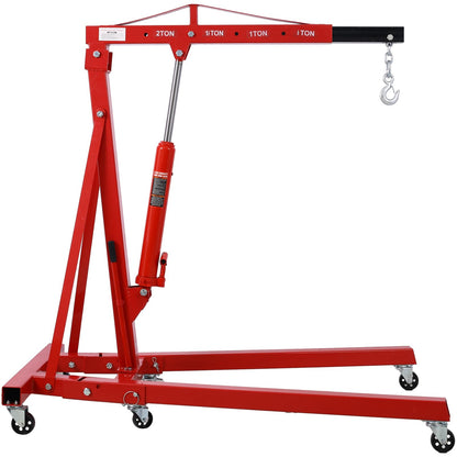 Engine Hoist – Heavy Duty Steel – Hydraulic Cylinder Lift – Automotive Garage Shop Crane – Engine Removal & Repair Tool