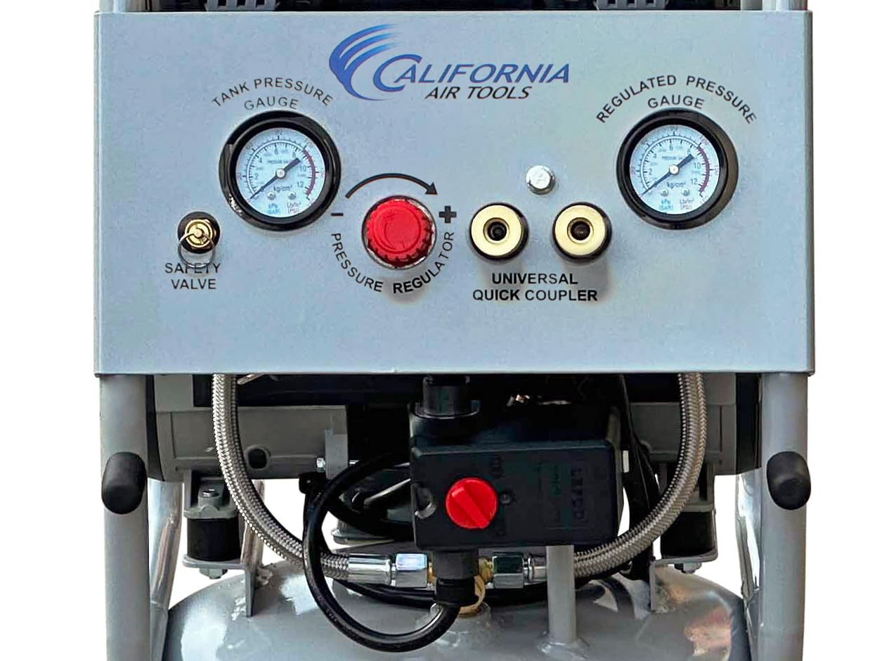 Air Compressor – 10 Gallon – 2.0 HP Ultra Quiet – Oil-Free – Steel Tank – 70 dBA Low Noise – Portable Wheel Compressor – Workshop Air Tool