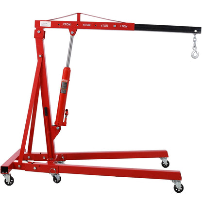 Engine Hoist – Heavy Duty Steel – Hydraulic Cylinder Lift – Automotive Garage Shop Crane – Engine Removal & Repair Tool