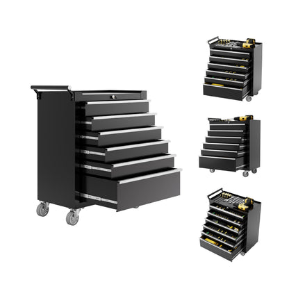 Rolling Tool Chest – 6 Drawer Tool Cabinet – Lockable Wheels – Drawer Liners – Portable Garage Workshop Storage Cart – Metal Tool Organizer