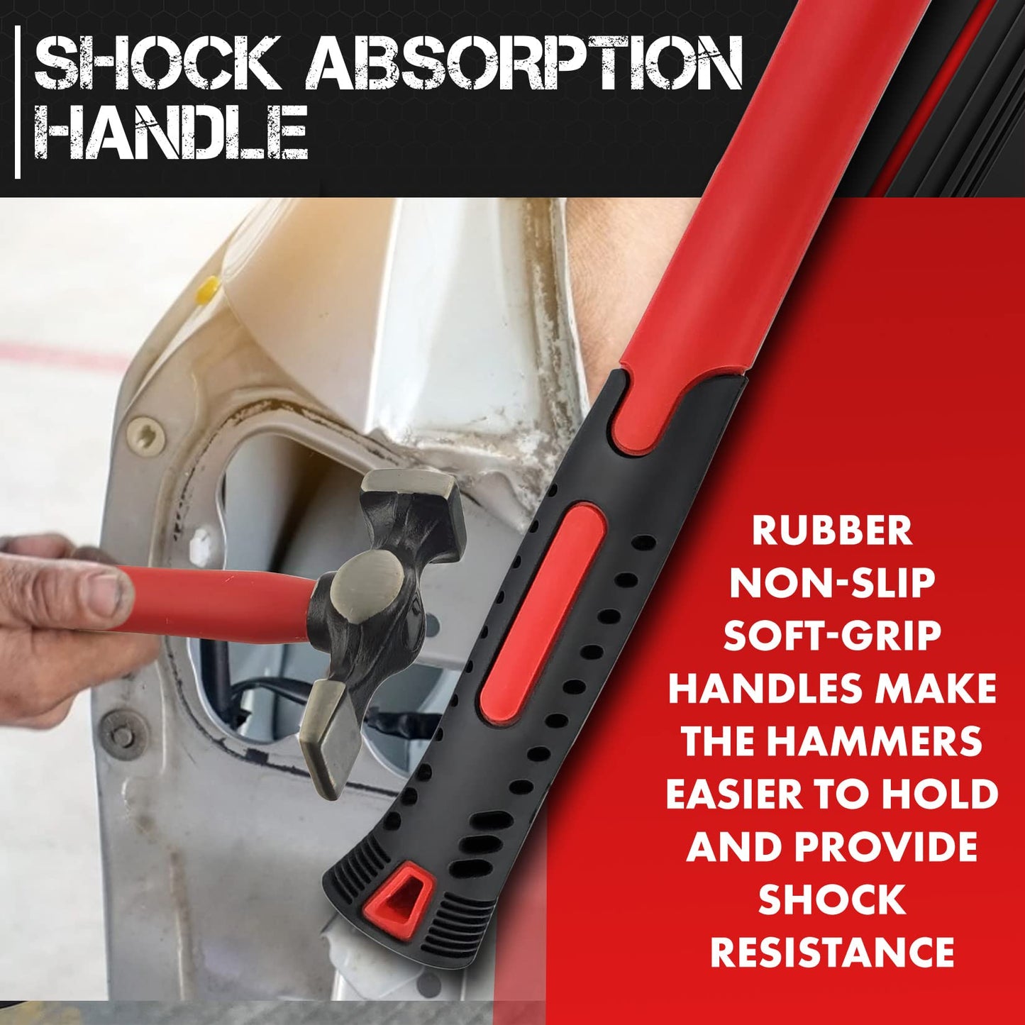 Body Repair Tool Set – 7PCS Hammer & Dolly Kit – Carbon Steel Dent Repair Tools – Car Fender & Panel Repair Kit – Automotive Bodywork Set – Carry Case