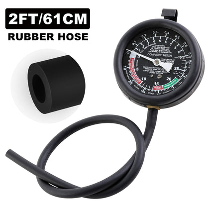 Fuel Pump & Vacuum Pressure Tester Kit – Carburetor Diagnostic Tool – Fuel System Leakage & Pressure Test Set – Automotive Engine Vacuum Gauge Tool Kit