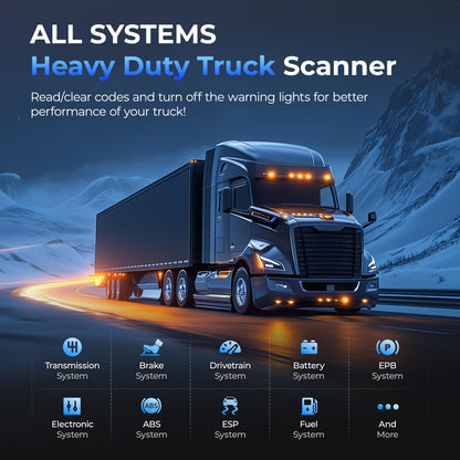 Heavy Duty Truck Diagnostic Scanner – Diesel Truck Code Reader – Live Data & DTC Lookup – J1939/J1708 Protocol – Cummins Freightliner Detroit PACCAR – Class 4-8 Trucks