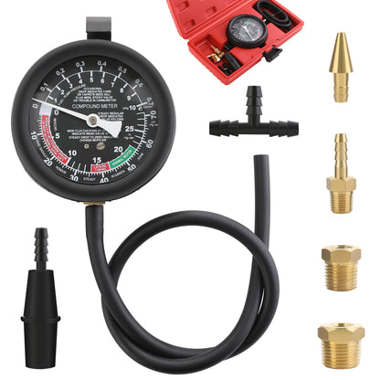 Fuel Pump & Vacuum Pressure Tester Kit – Carburetor Diagnostic Tool – Fuel System Leakage & Pressure Test Set – Automotive Engine Vacuum Gauge Tool Kit