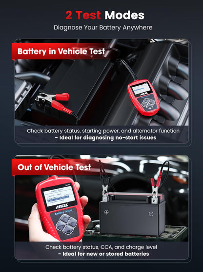 Car Battery Tester – 12V Digital Battery Load Tester – Alternator Starter Charging Cranking Analyzer – 100-2000CCA – Automotive Diagnostic Tool – Car Truck Boat RV Marine