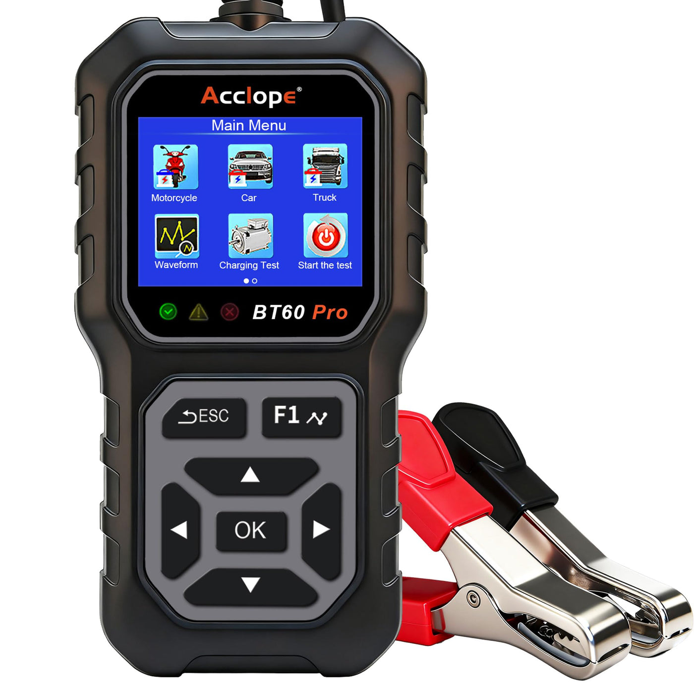 Car Battery Tester – 6V/12V/24V – 2–120Ah – 100–3000CCA – AGM Gel Lithium – Alternator Starter Charging System Analyzer – QR Cloud Report – Digital Checker