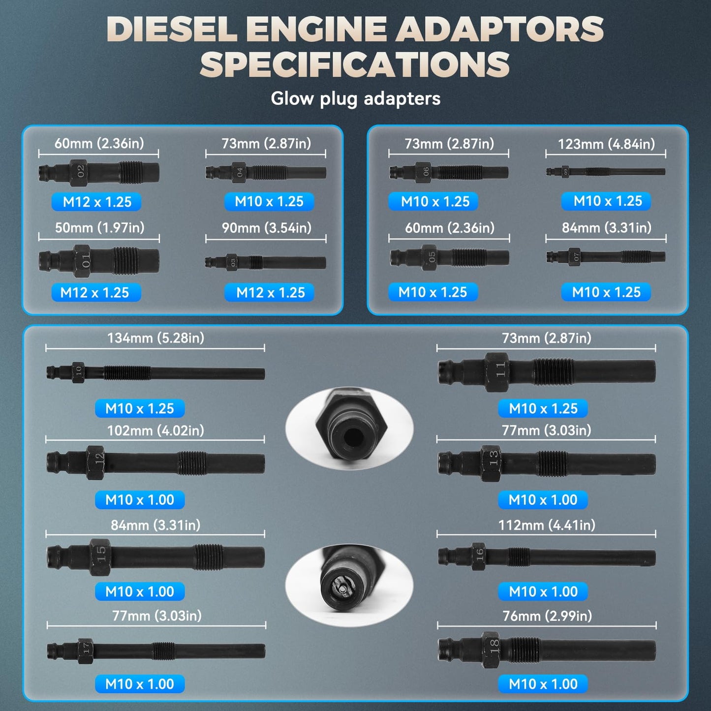 Diesel & Petrol Engine Compression Tester Kit – 47PCS Cylinder Leak Down Diagnostic Tool – Dual Gauge Compression Gauge – HDI TDCi Pumpe Duse Engine Test Kit – Automotive Maintenance Tool