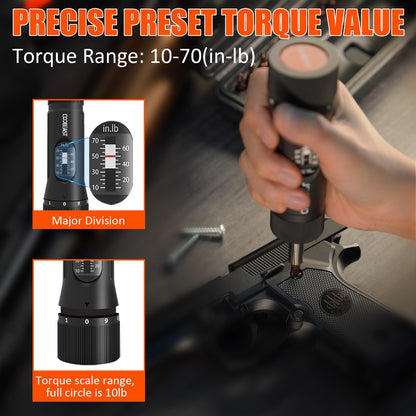 Torque Screwdriver Set – 10-70 in-lb – 49PCS S2 Bits & Sockets – 1/4” Drive – Precision Repair Tool Kit
