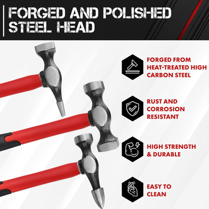 Body Repair Tool Set – 7PCS Hammer & Dolly Kit – Carbon Steel Dent Repair Tools – Car Fender & Panel Repair Kit – Automotive Bodywork Set – Carry Case