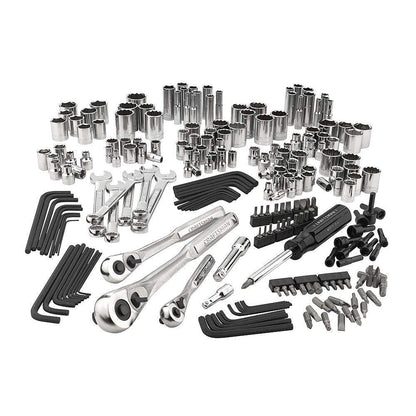 Mechanics Tool Set – 230PCS Socket & Ratchet Kit – SAE & Metric – 1/4" 3/8" 1/2" Drive – Carry Case Included – Auto Repair Tool Kit