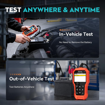Car Battery Tester – 6V/12V/24V – 5-3000CCA – Battery Load Tester – Starter Alternator Charging Cranking System Analyzer – Car Truck Motorcycle ATV Boat