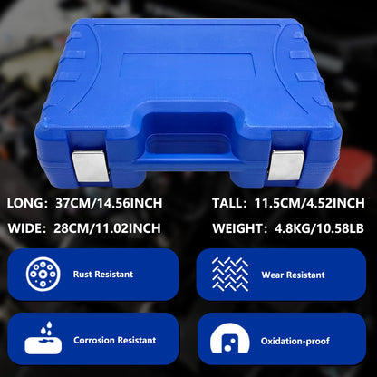 Engine Compression & Leak Down Tester Kit – 46PCS Dual Gauge Compression & Leakage Test Set – Petrol & Diesel Cylinder Diagnostic Tool – Automotive Engine Pressure Tester – HDI TDCi Pumpe Duse Compatible