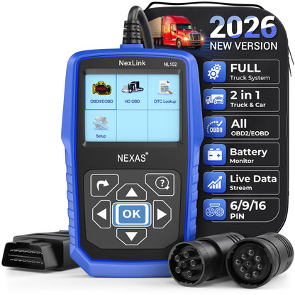 Heavy Duty Truck Diagnostic Scanner – Diesel Truck Code Reader – Live Data & DTC Lookup – J1939/J1708 Protocol – Cummins Freightliner Detroit PACCAR – Class 4-8 Trucks