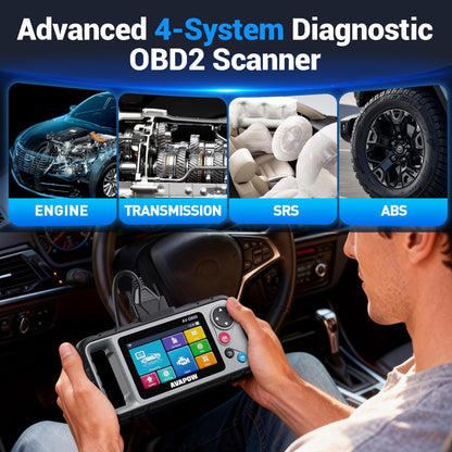 OBD2 Diagnostic Scanner – Engine Transmission ABS SRS – All Systems Code Reader – Oil EPB Reset – Auto VIN – Battery Match – WiFi Update – 7000+ Vehicles