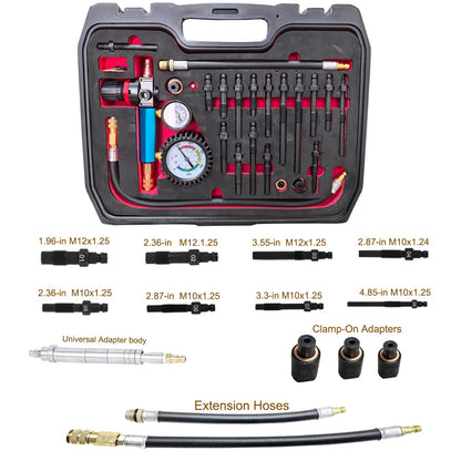 Engine Compression & Leak Down Tester Kit – Diesel & Petrol Diagnostic Tool – Dual Gauge Cylinder Pressure Tester – Automotive Engine Maintenance Scan Kit