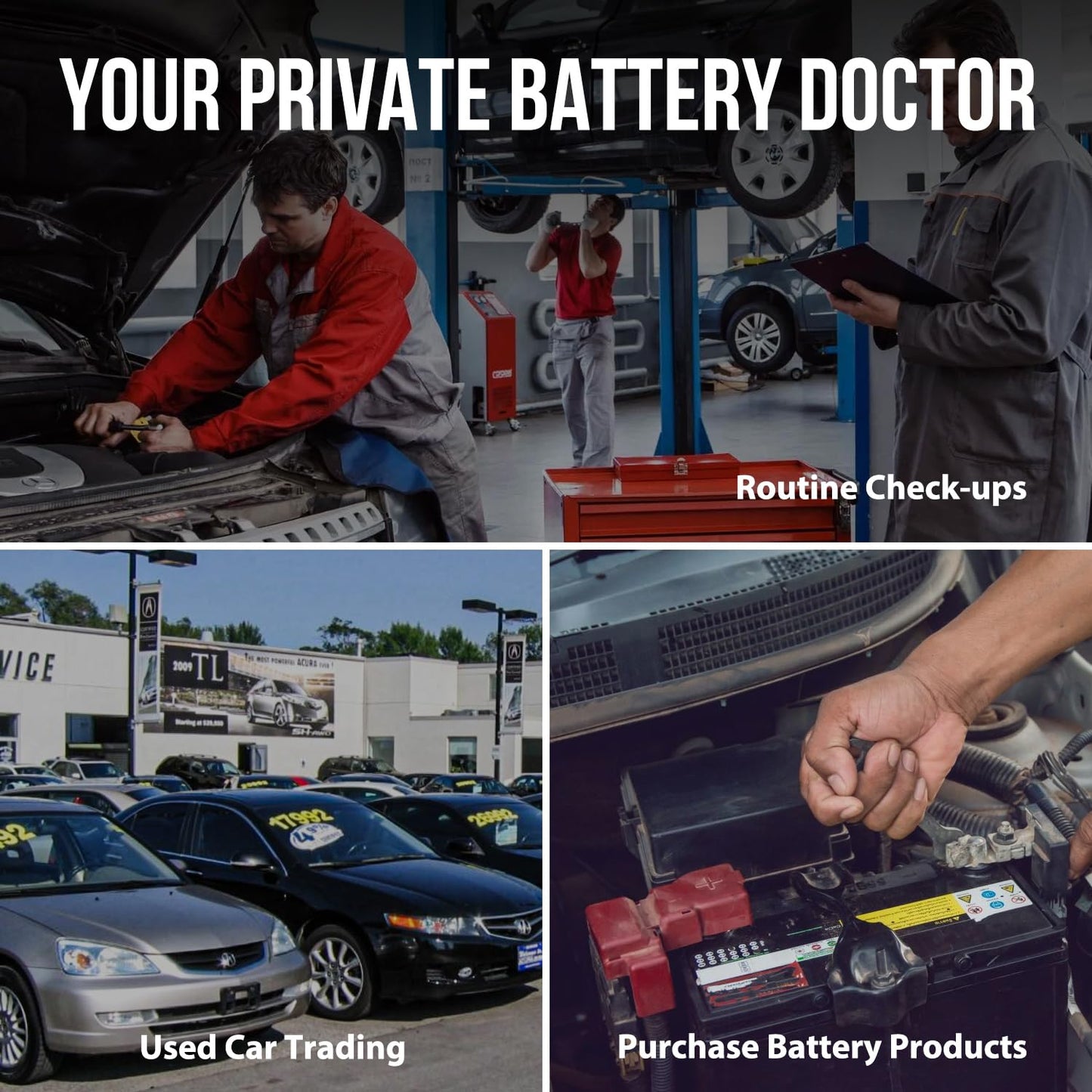 Car Battery Tester – 12V Battery Load Tester – Alternator Starter Charging Cranking System Analyzer – Automotive Digital Battery Diagnostic Tool – Car Truck Motorcycle Marine