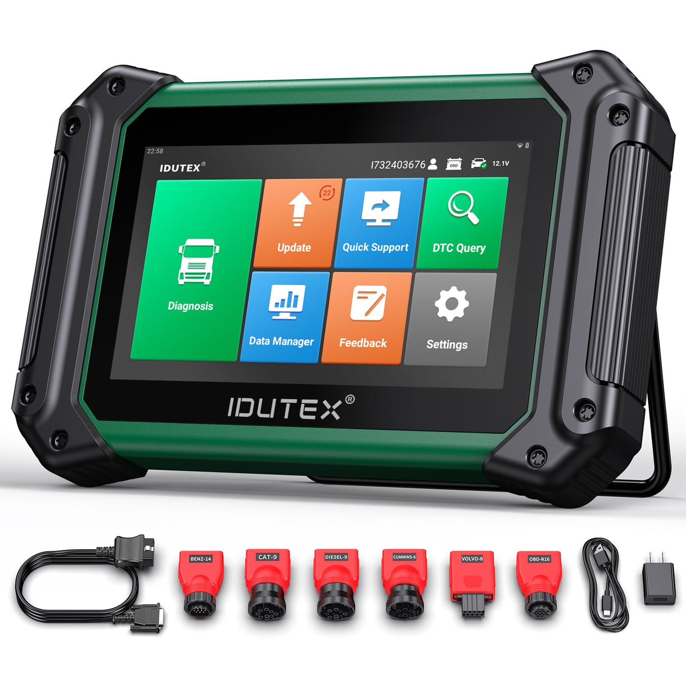 Heavy Duty Truck Diagnostic Scanner – DPF Regeneration – Bidirectional Scan Tool – Full System OBD2 – 42+ Reset Services – Diesel Truck Code Reader