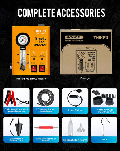 Automotive Smoke Leak Detector – Built-in Air Compressor – EVAP Vacuum Fuel System Leak Tester – Car Diagnostic Smoke Machine – Professional Leak Detection Tool