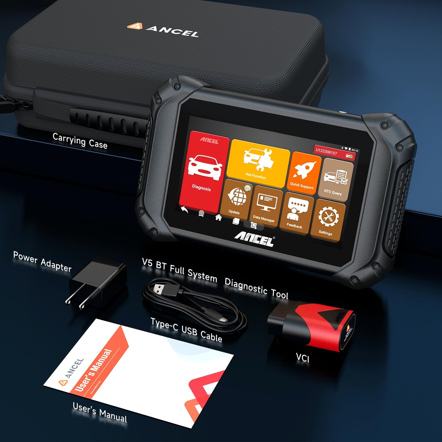 OBD2 Bluetooth Diagnostic Scanner – Bidirectional Tool – All Systems ECU Code Reader – ABS Injector Oil Reset – Live Data – WiFi