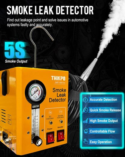 Automotive Smoke Leak Detector – Built-in Air Compressor – EVAP Vacuum Fuel System Leak Tester – Car Diagnostic Smoke Machine – Professional Leak Detection Tool