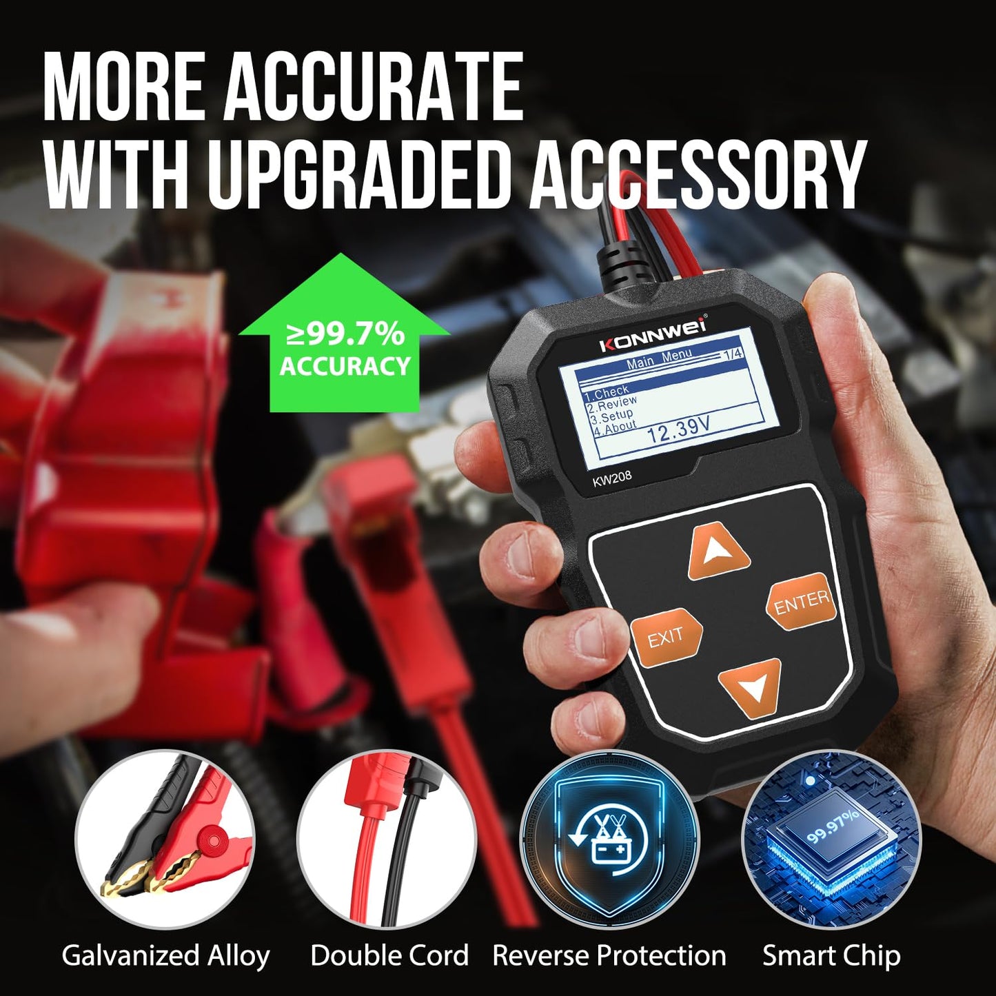 Car Battery Tester – 12V Battery Load Tester – Alternator Starter Charging Cranking System Analyzer – Automotive Digital Battery Diagnostic Tool – Car Truck Motorcycle Marine