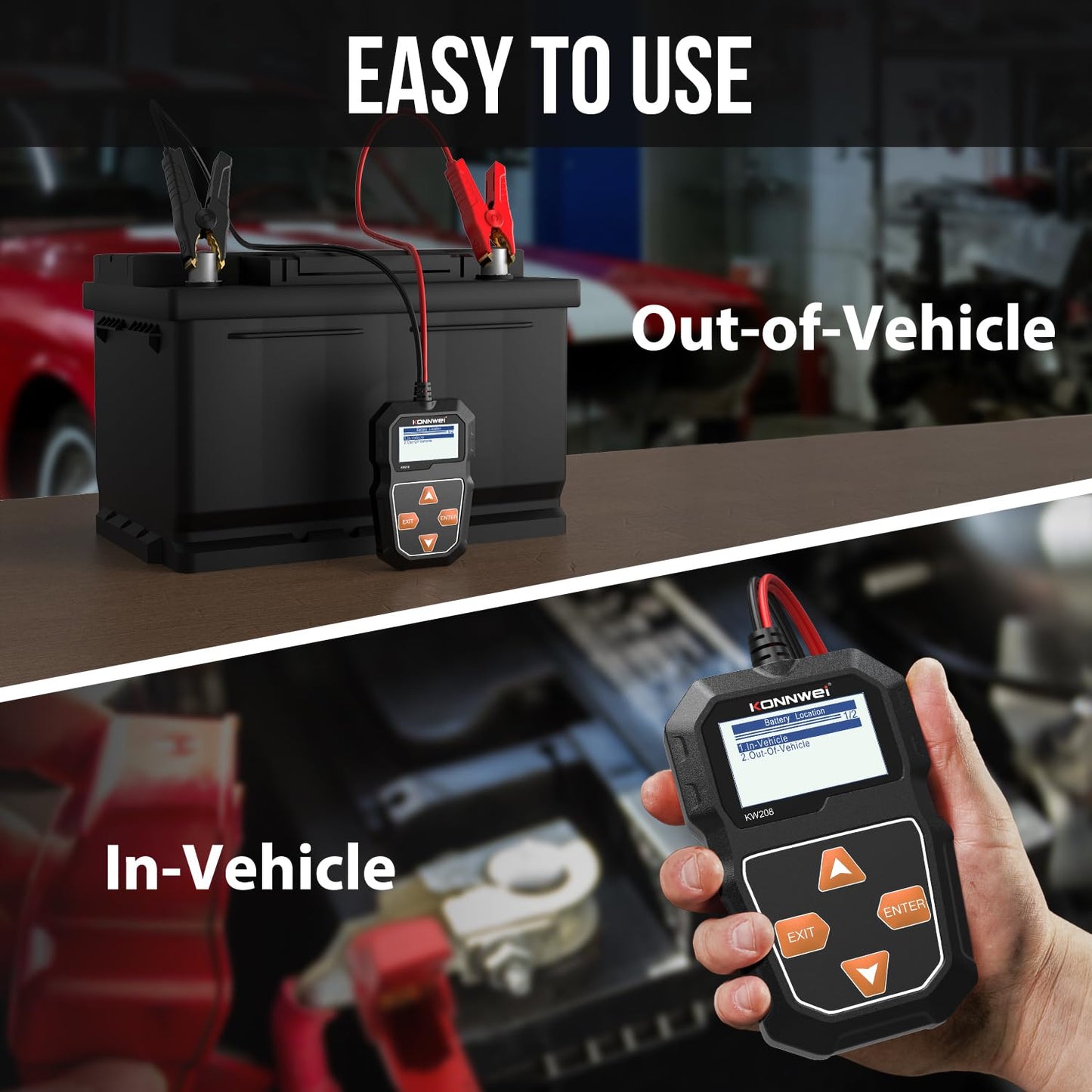 Car Battery Tester – 12V Battery Load Tester – Alternator Starter Charging Cranking System Analyzer – Automotive Digital Battery Diagnostic Tool – Car Truck Motorcycle Marine