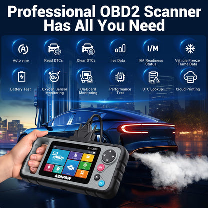 OBD2 Diagnostic Scanner – Engine Transmission ABS SRS – All Systems Code Reader – Oil EPB Reset – Auto VIN – Battery Match – WiFi Update – 7000+ Vehicles