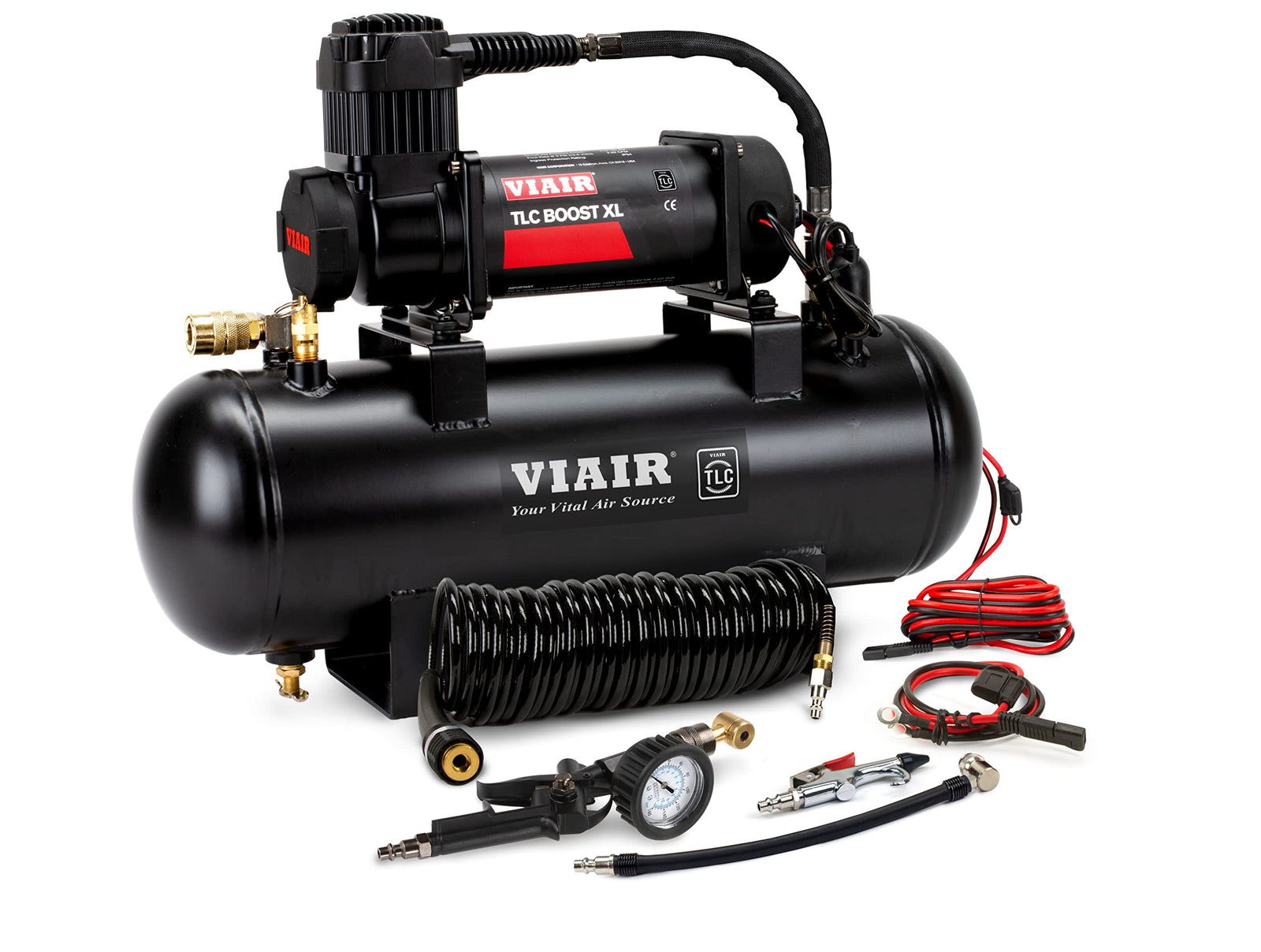 Air Compressor Kit – 150 PSI Tire Inflator – 2 Gallon Tank – Blow Gun & Inflation Kit – 30ft Coil Hose – Portable Air Tool System – DIY & Mobile Shop