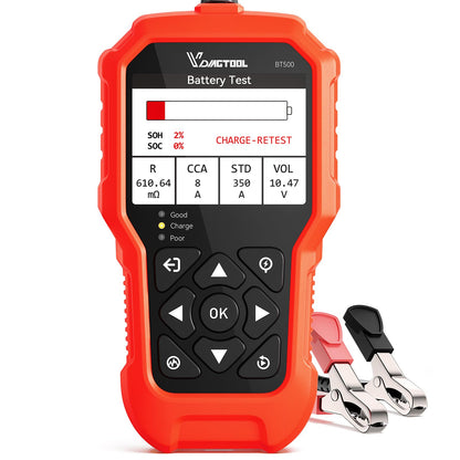 Car Battery Tester – 6V/12V/24V – 5-3000CCA – Battery Load Tester – Starter Alternator Charging Cranking System Analyzer – Car Truck Motorcycle ATV Boat