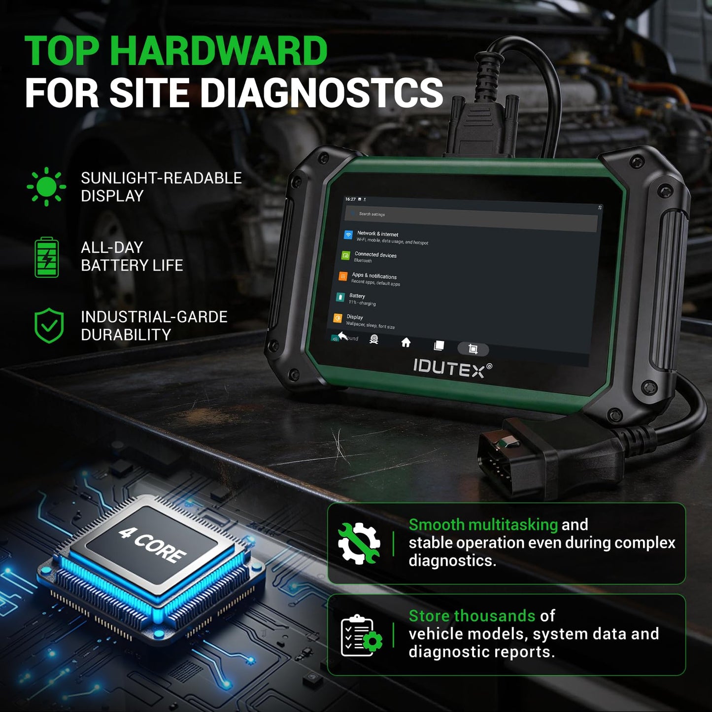Heavy Duty Truck Diagnostic Scanner – DPF Regeneration – Bidirectional Scan Tool – Full System OBD2 – 42+ Reset Services – Diesel Truck Code Reader