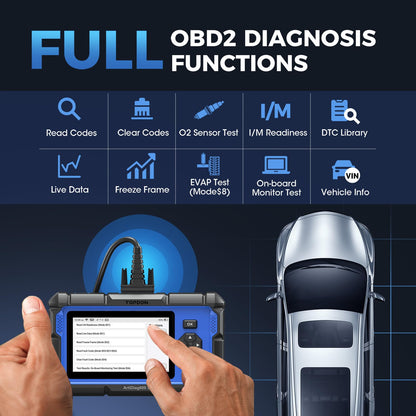 OBD2 Diagnostic Scanner – ABS/SRS/Engine/Transmission – 9 Reset Services – CAN-FD – Oil Brake BMS SAS DPF TPMS Reset – Injector Coding – Free Updates