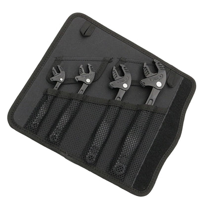 Adjustable Wrench Set – 4PCS Self-Locking Ratcheting Spanner – 7–19mm – Crab Mechanism – Auto & Pipe Repair Tool Kit
