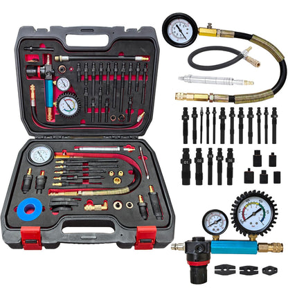 Engine Compression & Leak Down Tester Kit – Diesel & Petrol Diagnostic Tool – Dual Gauge Cylinder Pressure Tester – Automotive Engine Maintenance Scan Kit