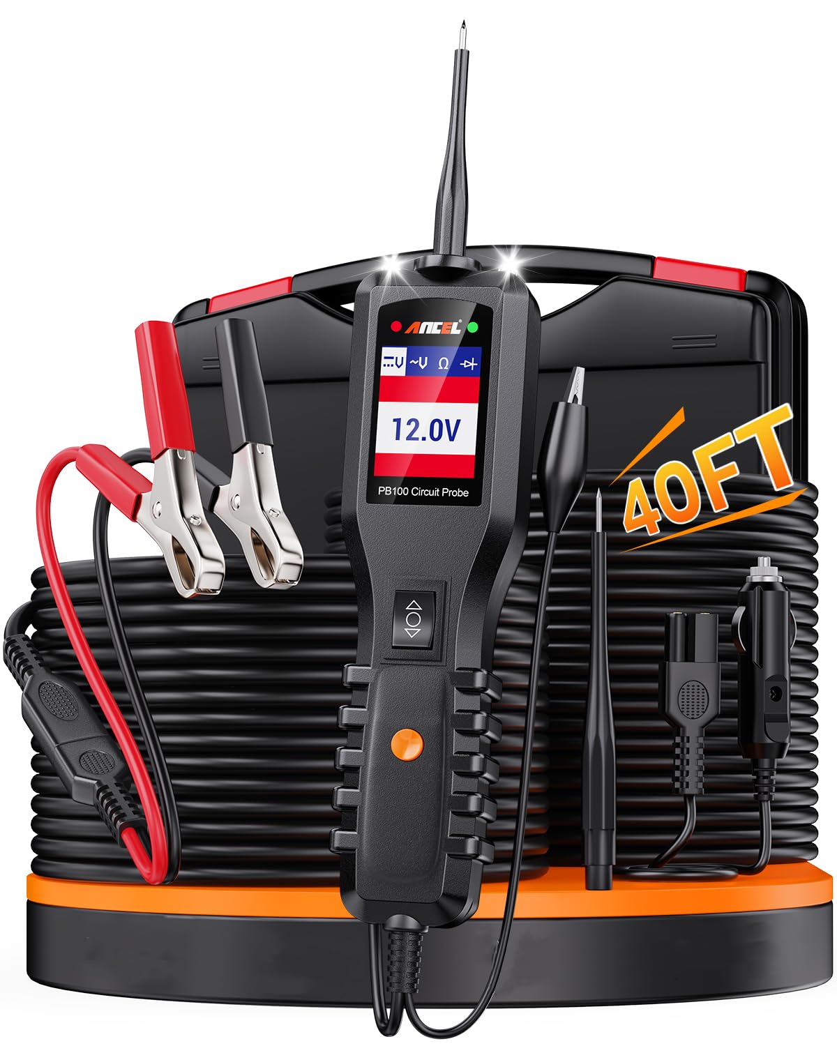 Car Circuit Tester & Heavy Duty Truck Scanner Kit – Automotive Electrical Test Tool – Vehicle Diagnostic Code Reader – System Scan & Live Data Tool
