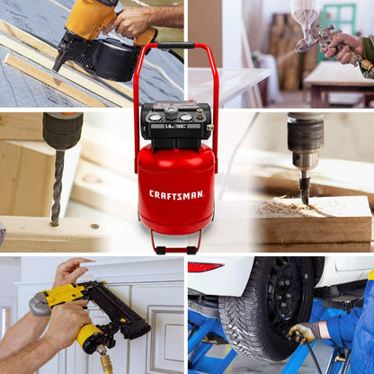 Air Compressor – 10 Gallon – 150 PSI Max – 1.8 HP – Oil-Free Portable Compressor – 4 CFM @ 90 PSI – 120V – Garage & Auto Repair Tool